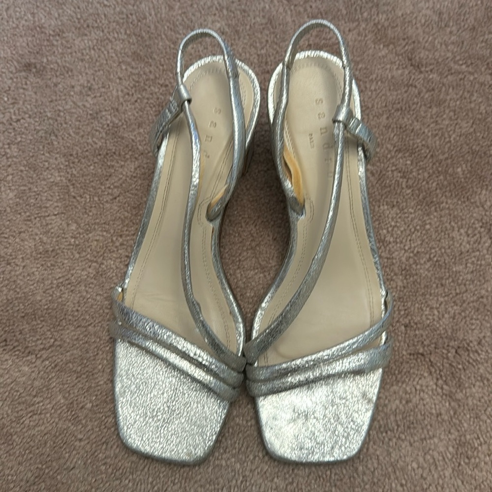 Great condition short silver heels!